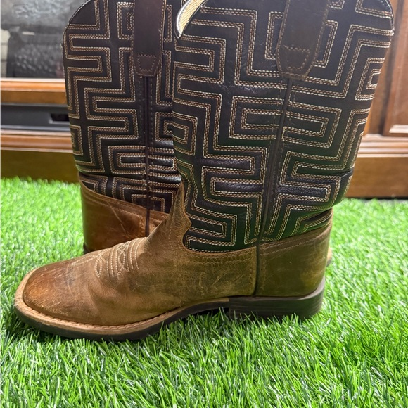 Cowboy Legend Youth Size 5 Brown and Black Western Boots - Picture 6 of 11